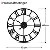 IvoQ Große Schwarze Wanduhr Metall mit Römischen Ziffern - Produktbild-Vorschau 6