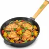 Ø24cm Gusseisenpfanne  6 cm hoch mit Holzgriff Produktbild-Vorschau 1