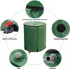 A diagram showing the features of a green water barrel. Produktbild-Vorschau
