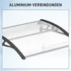 Outsunny Haustürvordach - Transparent - Schwarz - L100 x Produktbild-Vorschau 12