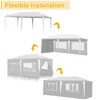 ISOISL Pavillon 3 x 6 m Weiß Partyzelt Gartenpavillon mit Produktbild-Vorschau 3