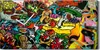 Wanduhr Uhr Wandbild Leinwand Geräuschlos 60x30 Graffiti Produktbild-Vorschau 1