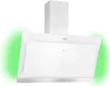 A white kitchen hood with a silver trim, set against a white background with a green glow on the sides. Náhľad obrázku produktu