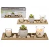 Assiette en bois Out of the Blue avec 2 bougies en verre Voir les images du produit 3