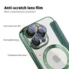 Close-up of the back of a green iPhone case, highlighting its features. Produktbild-Vorschau