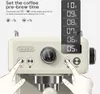 Close-up of an espresso machine with instructions on setting the pre-brew time. Náhled obrázku produktu