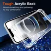 A clear phone case is shown on top of a phone, with a dark blue, glittery background. Anteprima dell’immagine prodotto
