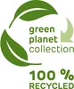 A marketing image with green leaves and text indicating a recycled product. Voir les images du produit