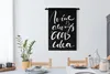 MuchoWow® Wandteppich Wandbehang Zitat vor schwarzem Produktbild-Vorschau 3