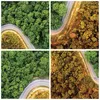 Gerahmtes Poster - Weißer Rahmen - Luftaufnahmen Weg Wald - Produktbild-Vorschau 9