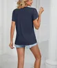 ASKSA T-shirt femme col V chemisier été casual manches Voir les images du produit 6