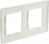 A white plastic frame with two square openings for electrical outlets. Náhľad obrázku produktu