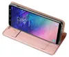 A pink flip case for a smartphone is shown open, displaying the phone's screen. Produktbild-Vorschau
