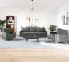 set di divani 3 pezzi in tessuto grigio scuro Anteprima dell’immagine prodotto 9
