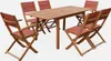 sweeek - Ausziehbarer Gartentisch aus Holz , 6 Stühle - Produktbild-Vorschau 1