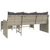 Gartensofa in L-Form mit Tisch und Kissen Hellgrau Poly Produktbild-Vorschau 6
