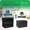 Novaliv Einkaufskorb Klappbox | 30L Schwarz faltbar stabil| Produktbild-Vorschau 3