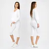 Be Mammy 3/4 Umstandsleggings aus Baumwolle BE20-229 (Weiß, Produktbild-Vorschau 2