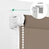 Close-up of a roller blind mounting bracket with an inset showing the adjustable range. Produktbild-Vorschau