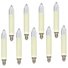A collection of nine candle-shaped light bulbs arranged in two rows. Produktbild-Vorschau