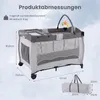 COSTWAY 4 in 1 Babybett mit Matratze & Rollen, Reisebett Produktbild-Vorschau 3