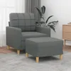 Tmavě šedé křeslo s podnožkou, šířka sedáku 60 cm, potah z Náhled obrázku produktu 1