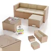 Juskys Polyrattan Lounge Punta Cana M creme – Gartenlounge Produktbild-Vorschau 1
