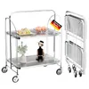 Edelstahl Servierwagen 2 Ebenen 68×40×80 cm – Rollwagen Produktbild-Vorschau 1