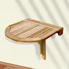 Teako Design nástěnný skládací stolek kulatý teakový Náhled obrázku produktu 1