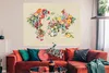 MuchoWow® Poster Weltkarte - Vintage - Blumen 160x120 cm - Produktbild-Vorschau 2
