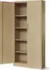 A beige metal filing cabinet with its left door open, revealing multiple shelves. Anteprima dell’immagine prodotto