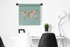 MuchoWow® Wandteppich Wandbehang Karte - Welt - Rosen - Produktbild-Vorschau 3