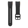 A black watch strap with a wave pattern design, shown in two pieces against a white background. Náhled obrázku produktu