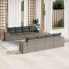 vidaXL 9-tlg. Garten-Sofagarnitur mit Kissen Grau Poly Produktbild-Vorschau 2