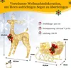 A lighted reindeer and sleigh decoration with text and dimensions. Náhled obrázku produktu