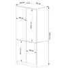 A technical drawing of a wardrobe with dimensions indicated. Anteprima dell’immagine prodotto