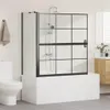 vidaXL Bad-Duschschirm Schwarz und Transparent 116 x 68 x Produktbild-Vorschau 3