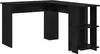 A black L-shaped desk with shelves on one side, shown against a white background. Náhled obrázku produktu