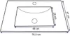 A diagram of a white rectangular sink with dimensions indicated. Anteprima dell’immagine prodotto