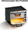 dvoupatrová pec na pizzu 3000W s kordieritovým kamenem na Náhled obrázku produktu 4
