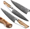 Sada nožů HEZHEN, 5 kusů, damascénská ocel, santoku Náhled obrázku produktu 2
