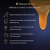 A dark blue background with text and icons describing the uses of Manuka honey, with a close-up of honey dripping from a spoon on the right. Náhľad obrázku produktu