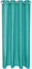 A single turquoise curtain hanging from a rod. Voir les images du produit