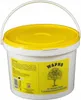 A white bucket with a yellow lid and a yellow label containing product information and an illustration of a tree. Náhled obrázku produktu
