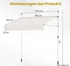 A diagram showing the dimensions of a white awning. Produktbild-Vorschau