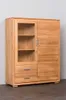 Highboard Vitrine Basel 2-türig Wildeiche Massivholz geölt/gewachst Produktbild-Vorschau