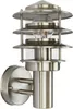 A single outdoor wall light fixture made of brushed metal and glass. Produktbild-Vorschau