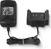 A black power adapter and a black charging dock are shown on a white background. Produktbild-Vorschau