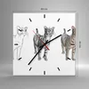 Wanduhr - Quadrat - Glasuhr - Katzen Tiere Kinder Produktbild-Vorschau 3