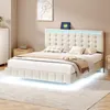 Letto imbottito Fortuna Lai 140x200cm con LED e presa USB, Anteprima dell’immagine prodotto 4
